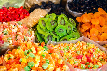 Oriental and Caucasian sweets on the market in Tbilisi.