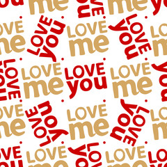 Love you me abstract seamless pattern