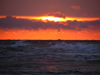 sunset on the baltic sea