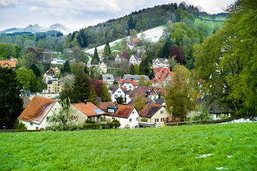 Fototapeta na wymiar St. Gallen, city skyline, Switzerland