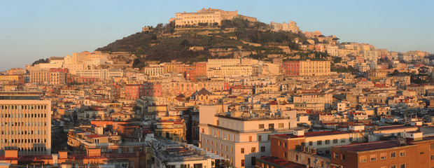Naklejka premium Napoli, Italy. Wonderful landscape on Sant Elmo castle, Vomero and Spanish districts