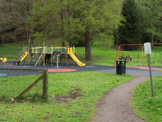 Fototapeta premium kid playground in forest garden,Northern Ireland