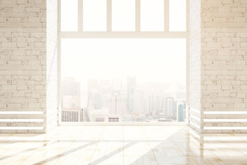 Unfurnished brick interior