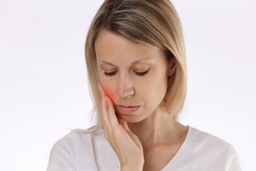 Fototapeta premium Beautiful Woman Suffering From Toothache. Teeth Pain