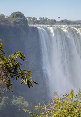 The Victoria falls is the largest curtain of water in the world (1708 m wide). The falls and the surrounding area is the National Parks and World Heritage Site - Zambia, Zimbabwe
