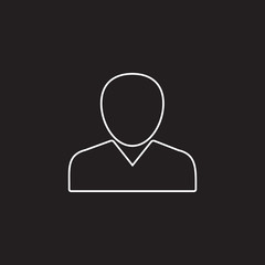person line icon, user outline vector logo illustration, account