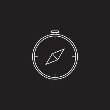 compass line icon, outline vector logo, linear pictogram isolate