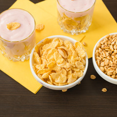 Healthy food. Healthy breakfast. Cornflakes