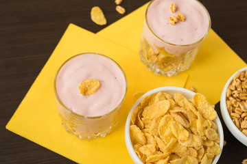 Healthy food. Healthy breakfast. Cornflakes