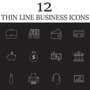 Business line icons set, finance outline vector symbol collectio