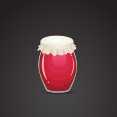 Jam jar vector icon.