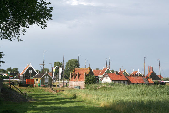View on the historical  open air museum in  Enkhuizen,