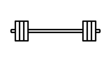 Barbell weight training equipment line art vector icon for exercise apps and websites