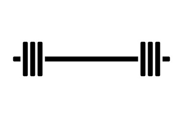 Barbell weight training equipment flat vector icon for exercise apps and websites