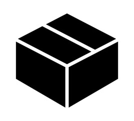 Shipping cardboard box or container flat vector icon for apps and websites