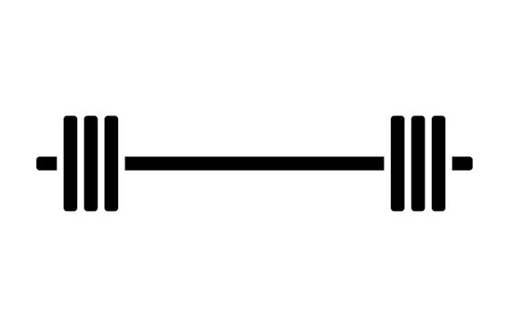 Barbell weight training equipment flat vector icon for exercise apps and websites