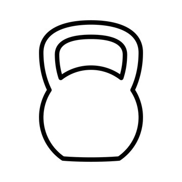 Kettlebell or girya weight training equipment flat vector icon for exercise apps and websites