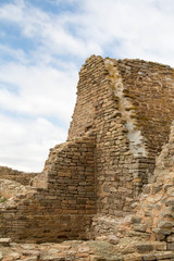 Angular ruin against sky in New Mexico