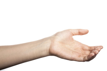 gesture with hand finger, index finger make a direction.