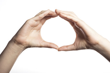 gesture with hand finger, finger make a circle.