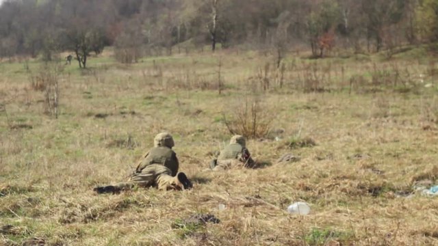 military shooting with Kalashnikov