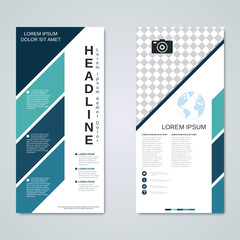 Modern roll-up business banners vector design template
