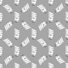 Fototapeta premium Cartoon lamps light bulb seamless pattern background design vector illustration electric icon object brainstorm symbol sign solution energy