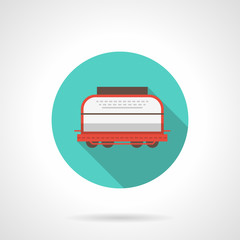 Rail car blue round vector icon