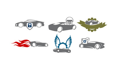 Car Service Logo Set Collections