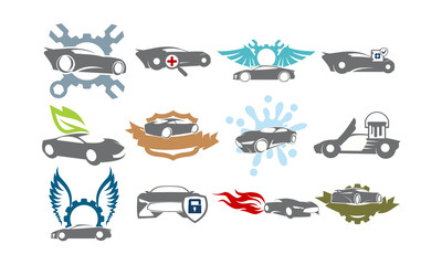 Car Service Logo Set Bundle Collections