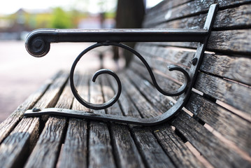 Wooden Park Bench Background 