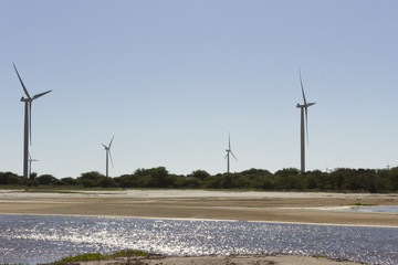 Aeolic turbines in Guamaré, RN, Brazil