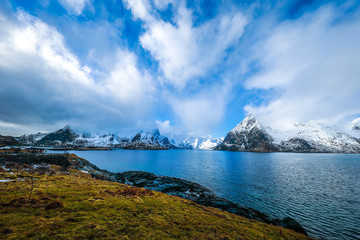 Lofoten islands. Beautiful Norway spring landscape.