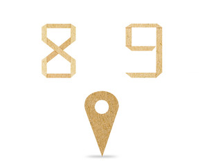 Vintage Font, graphic is paper craft font. recycle style is rough texture and isolated on white background. It's dicut object to attached with path files.