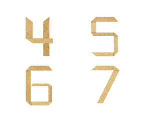 Vintage Font, graphic is paper craft font. recycle style is rough texture and isolated on white background. It's dicut object to attached with path files.