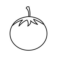 silhouette tomato vegetable food icon vector illustration