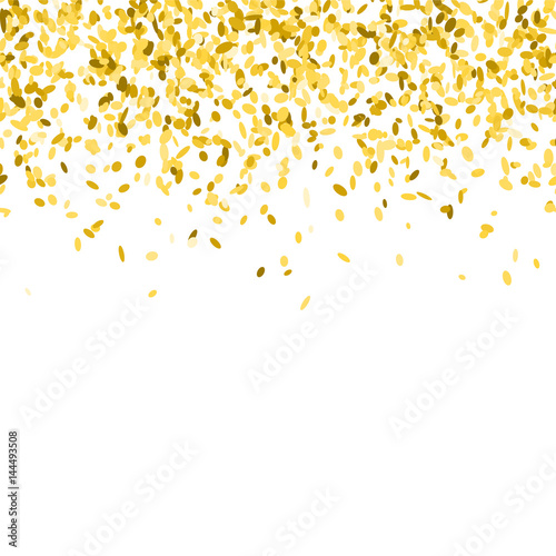 "Abstract background with golden confetti. Vector illustration of many