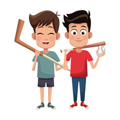 boys sport baseball and hockey design vector illustration eps 10