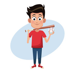 Fototapeta premium boy sport baseball image vector ilustration eps 10