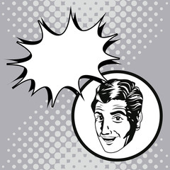 man pop art bubble speak vector illustration eps 10