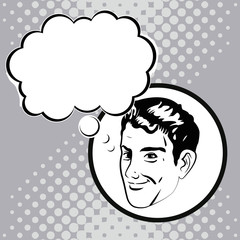 man speaker advertising pop art vector illustration eps 10