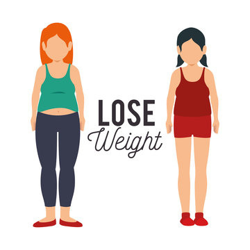 lose weight concept icons