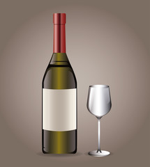 bottle wine drink image vector illustration eps 10