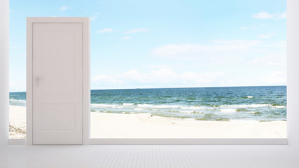 Door and sea view for artwork - 3D Rendering