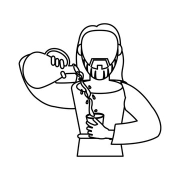jesus pouring water into glass clip art preview