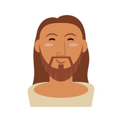 portrait jesus christ happy face vector illustration eps 10