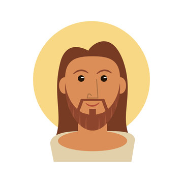 portrait jesus christ catholicism image vector illustration eps 10