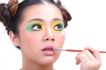 Asian Woman Fashion Makeup.