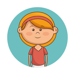 cute little girl character vector illustration design