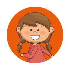 cute little girl character vector illustration design